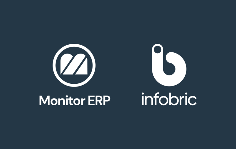 Monitor ERP logotyp tillsammans med Infobric Logotyp