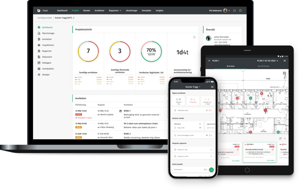 Infobric Field mockup desktop, tablet & phone