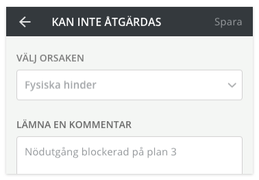 skärmdump på åtgärdshantering i KMA verktyg