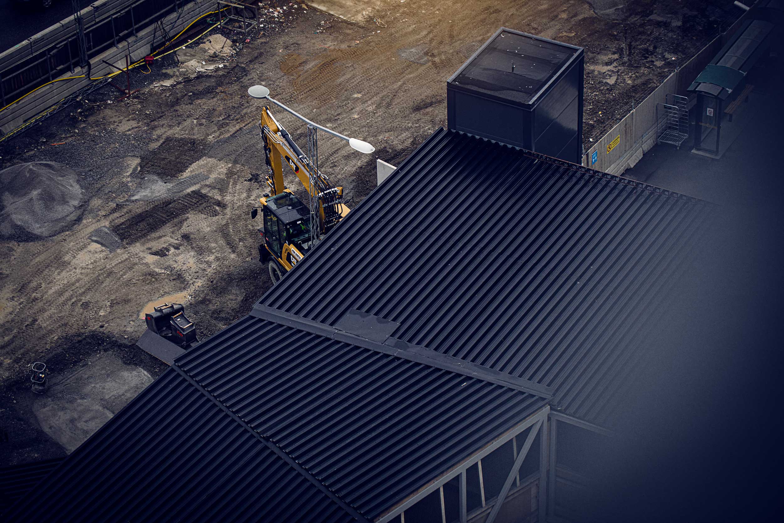 maskin på byggarbetsplats